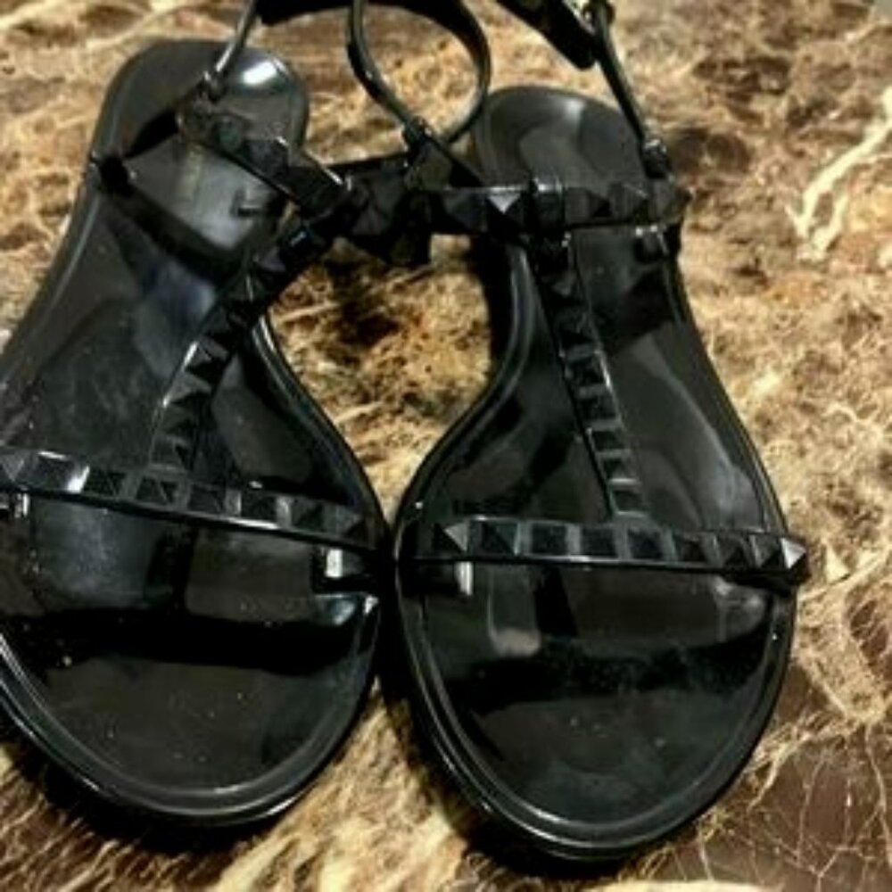 JELLY BLACK SANDALS size 8